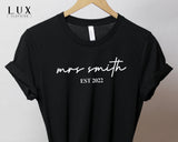 Personalised Mrs T-Shirt - White|Black|Grey
