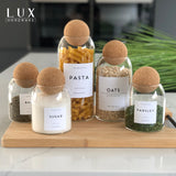 Cork Ball Glass Jar Collection - Small, Medium & Large (Set Of 3)