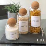 Cork Ball Glass Jar Collection - Small, Medium & Large (Set Of 3)